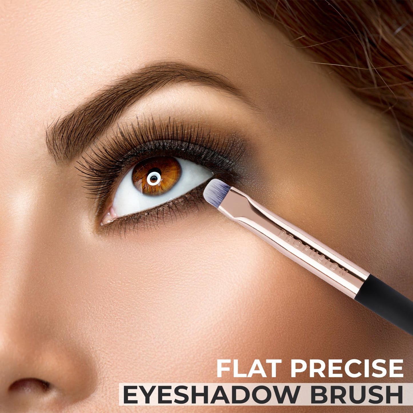 Profusion Cosmetics Flat Precise Eyeshadow Brush - Softens Dramatic Edges & Fine Lines, For Eyeshadow, Eyeliner