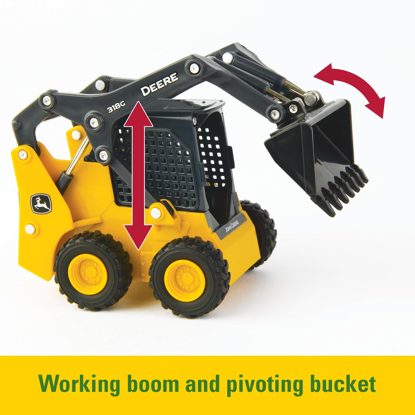 TOMY John Deere Round Bale Haying Set - 1:32 Scale - Includes John Deere 7R Tractor, 569 Round Baler, and 381G Skid Steer Toy - Construction and Farm…