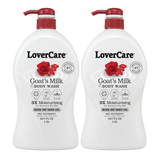 Lovercare Goat's Milk Body Wash Shower Cream 40.7oz/1200ml - Rose Hip Seed Oil
