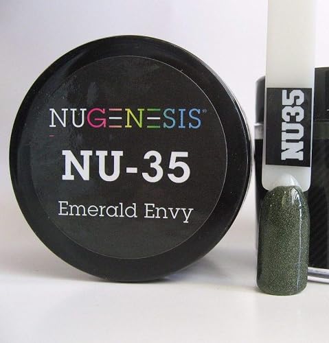 NuGenesis Nail Dipping Powder Color 1.5oz/43g Jar - (NU35 EMERALD ENVY) Beauty & Personal Care Nugenesis