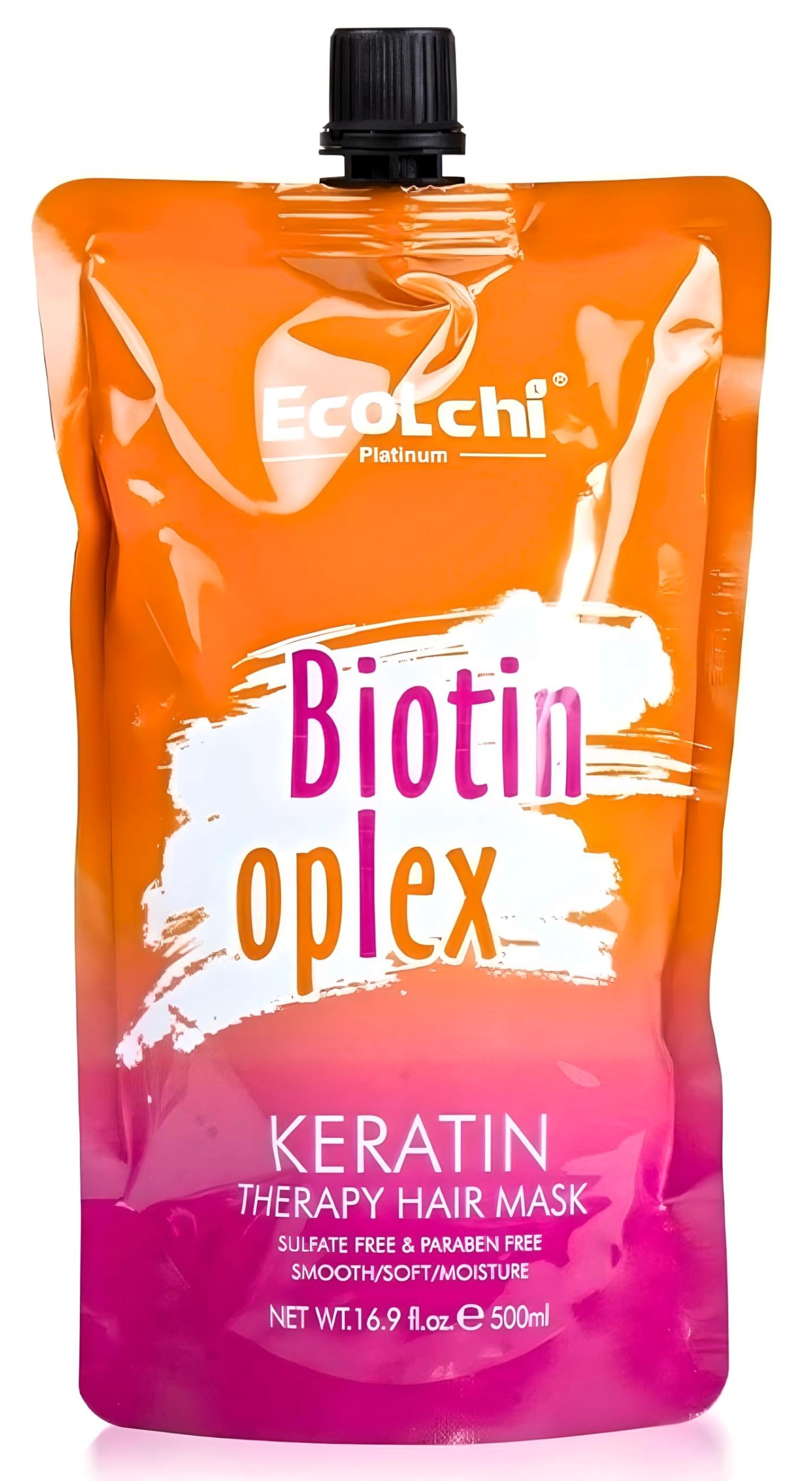 EcoLchi Biotin Oplex Keratin Hair Mask - Amino Acids Repair for Soft Hair Treatment - Color Damage, Frizz Control - Moisturizing Biotin Mask for Dry