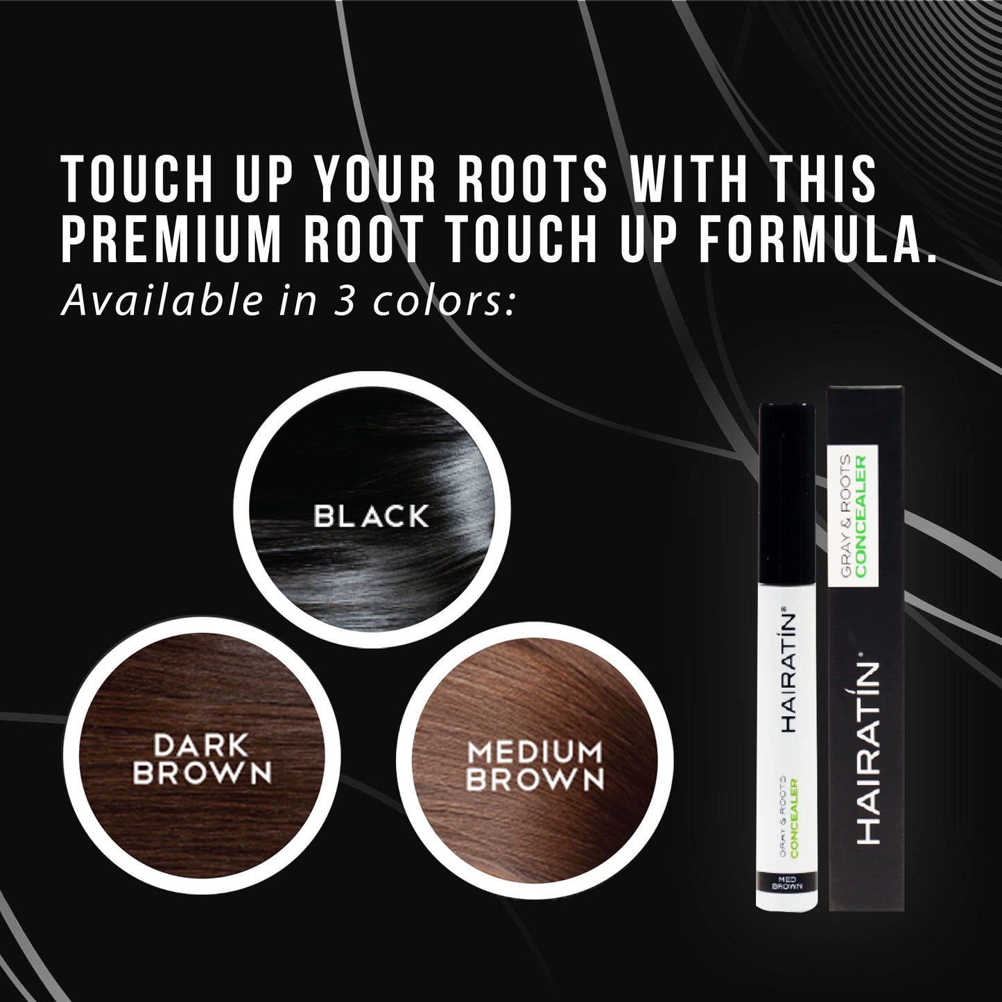 Hairatin Premium Root Touch Up | Cover Up Gray Hairs & Roots | Works Instantly & Water Resistant | Thicker Looking Hairlines Between Salon Trips |