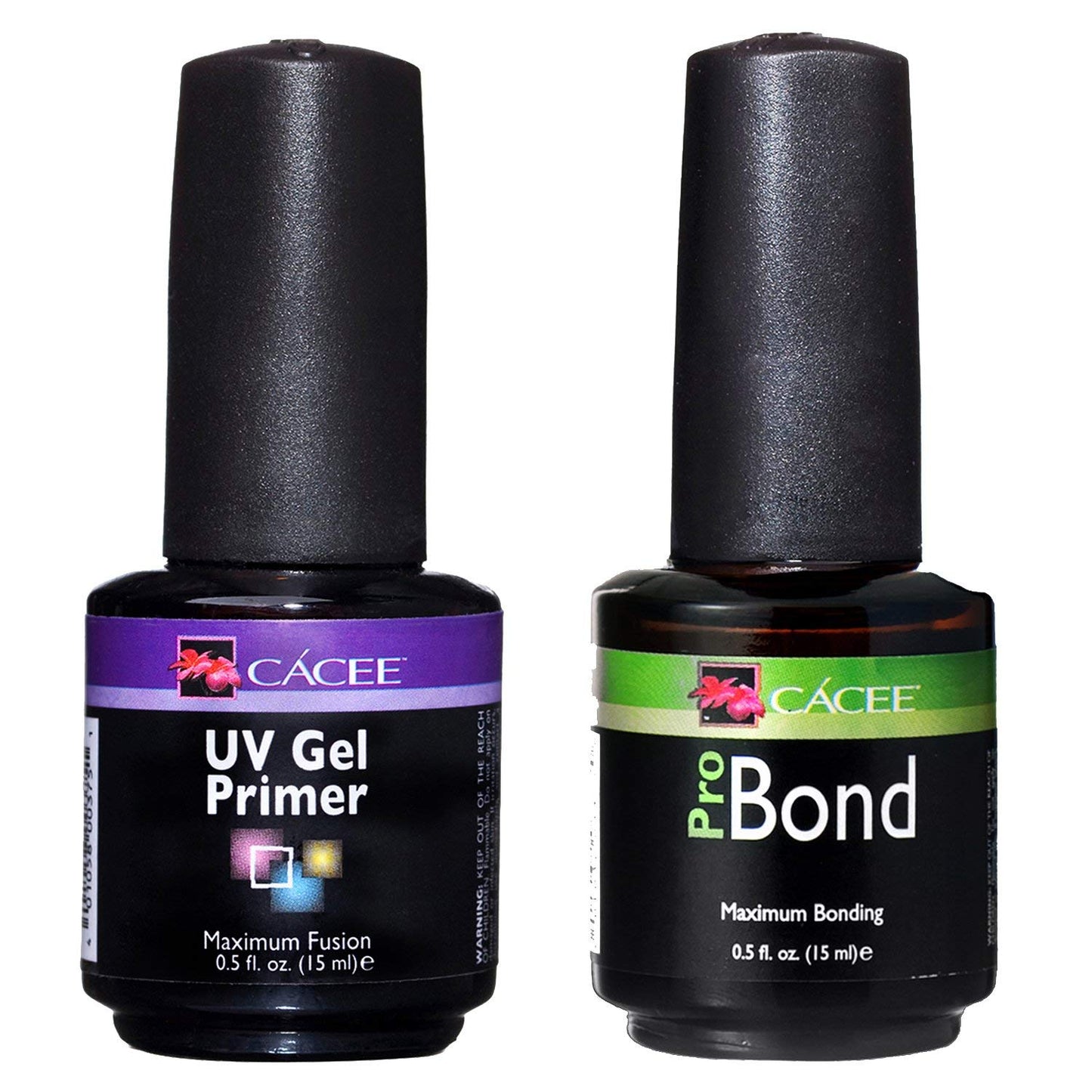 Cacee Nail Primer Duo Set for Acrylic Nails, UV Gel Primer & Pro Bond 0.5 oz, Low Odor, Polish for UV/LED, Use Color Gel Polish & Acrylics, Protect