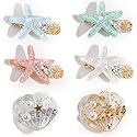6Pcs Ocean Pearl Shell Starfish Hair Clip - Super Flash Edge, Bangs Clip, Headdress