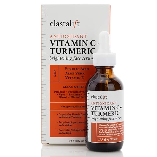 Elastalift Concentrated Vitamin C + Turmeric Oil Anti Aging Facial Serum Skin Care Booster - Promote Clear & Brighten Skin Tone - Hydrate Dry Skin