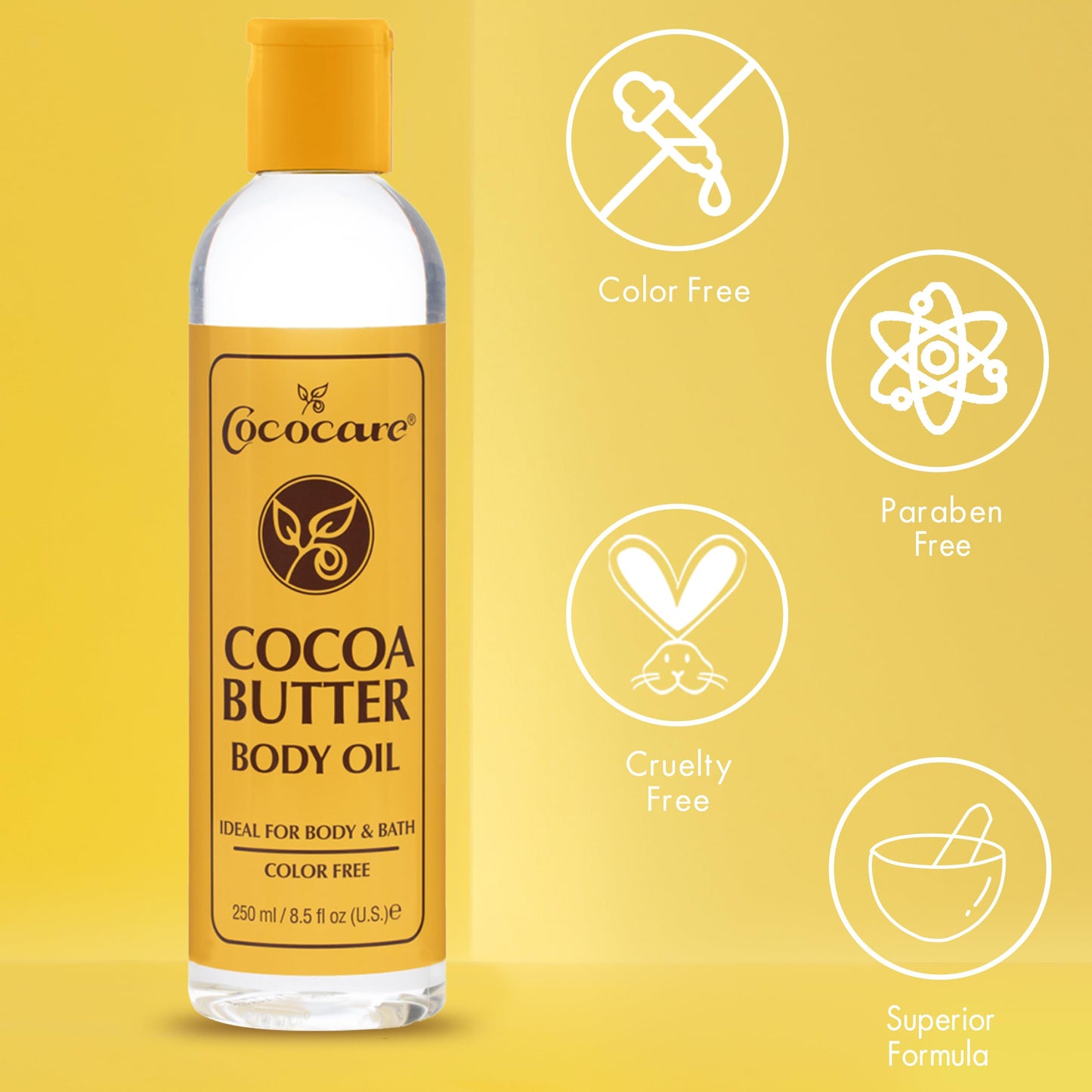 Cococare Cocoa Butter Body Oil - Lightweight and Fast Absorbing - 8.5 Fl Oz
