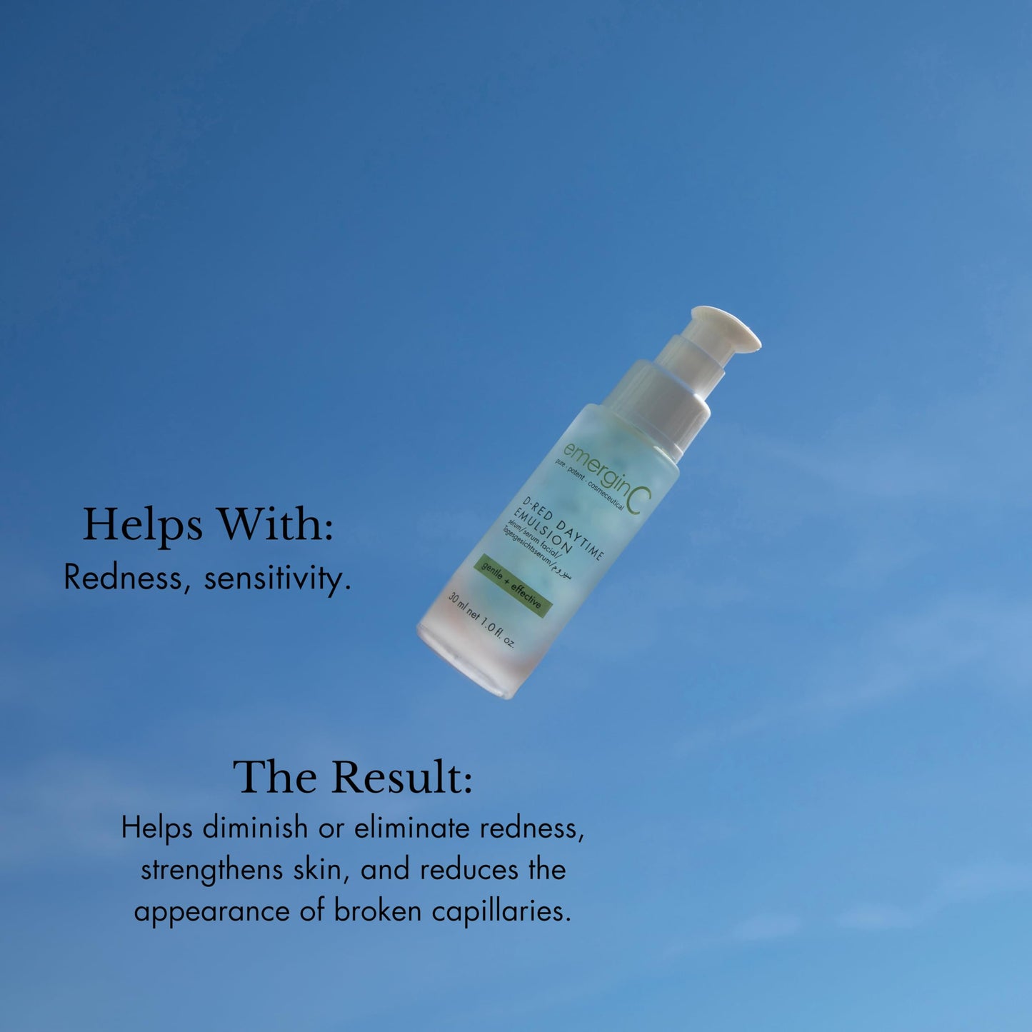 emergin C D-Red Daytime Emulsion - Gentle + Effective Redness Reducing Formula with Aloe Vera, Chamomile + Vitamin E - Soothing, Calming Emulsion
