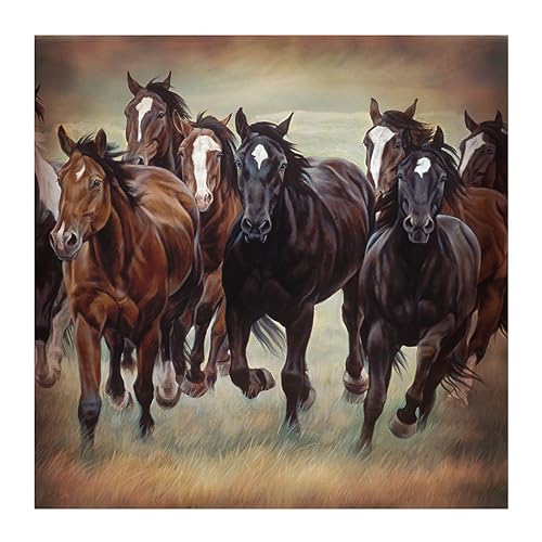 Treasure Gurus 8 Wild Horses 70" Fabric Bath Shower Curtain