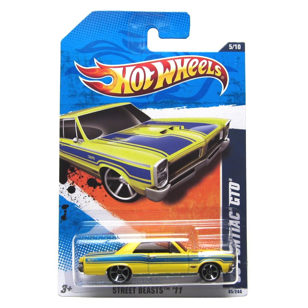 2011 Hot Wheels '65 Pontiac GTO Yellow/Blue #85/244