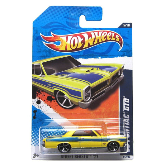 2011 Hot Wheels '65 Pontiac GTO Yellow/Blue #85/244