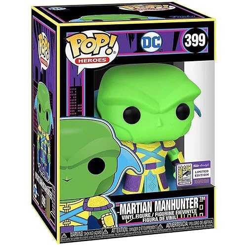 Funko Pop Asia SDCC Stickered Martian Manhunter Black Light Exclusive