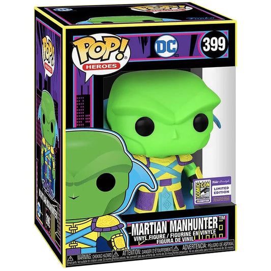 Funko Pop Asia SDCC Stickered Martian Manhunter Black Light Exclusive