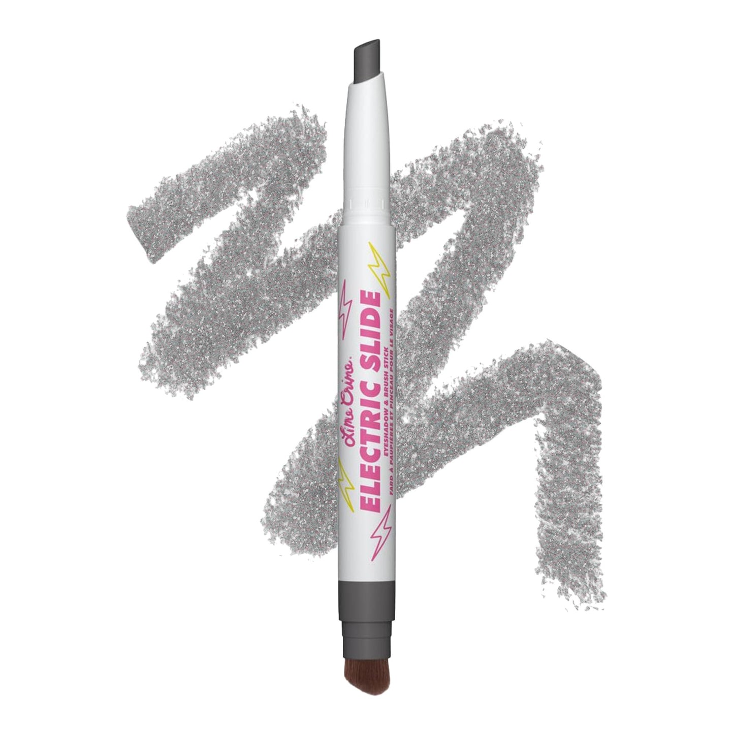 Lime Crime Electric Slide Eyeshadow & Brush Stick, G2G (Metallic Black) - Lightweight 2-in-1 Eyeshadow Smudge Stick with Angled Brush for Long Lasting
