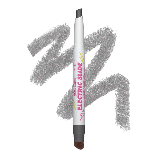 Lime Crime Electric Slide Eyeshadow & Brush Stick, G2G (Metallic Black) - Lightweight 2-in-1 Eyeshadow Smudge Stick with Angled Brush for Long Lasting