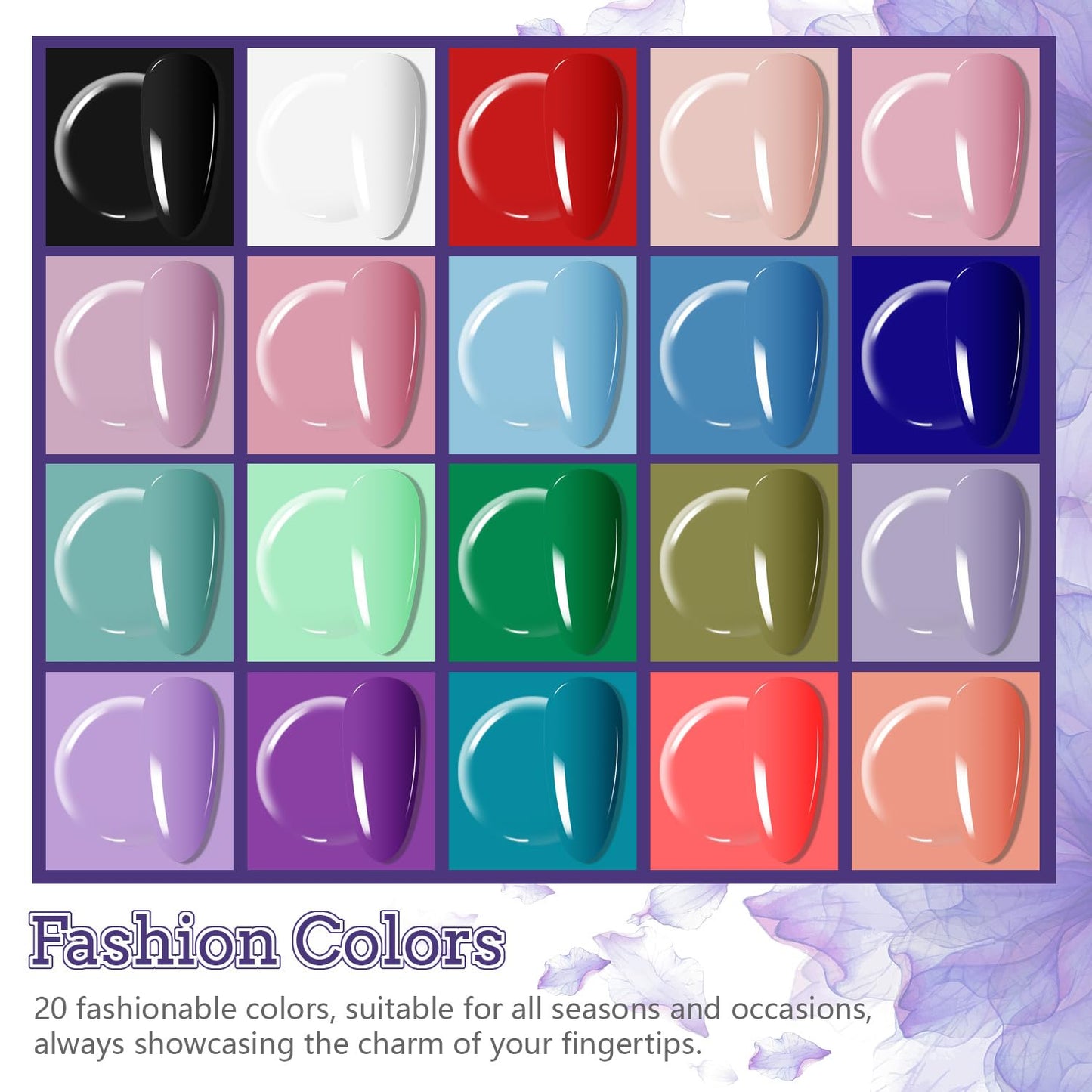 JODSONE 32 Colors Gel Nail Polish Kit with U V Light Gel Polish Nail Kit with Long Lasting All-In-One Profession Nail kit Tools Suitable for Novices Beauty and Personal Care JODSONE