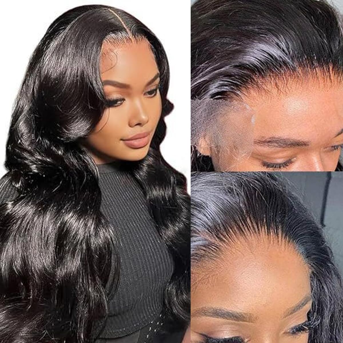 Smoothair 4x4 Lace Closure Body Wave Lace Front Human Hair 18 Inch Ear to Ear HD Frontal Closures Human Hair Extensions for Black Women Free Part 150% Beauty and Personal Care Smoothair