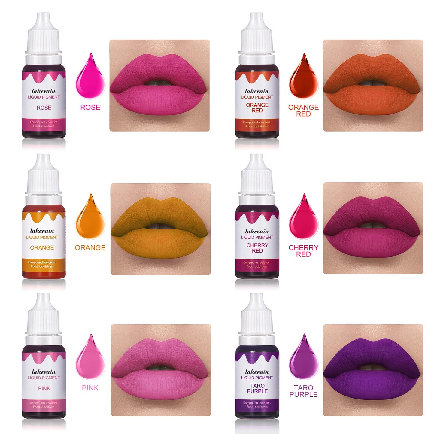 BONNIE CHOICE 12 Colors Liquid Lip Gloss Pigment Set, DIY Lipstick Liquid Pigment for Set Making Lip Gloss, DIY Lip Cosmetic Dye, Edible Coloring Pure
