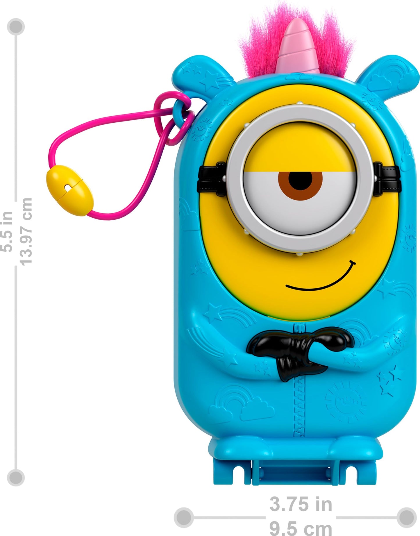 Polly Pocket & Minions Playset with 1 Doll, 2 Minions Figures & Fluffy The Unicorn Toy, Collectible Compact with 9 Accessories