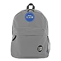 BAZIC PRODUCTS School Backpack 17" Gray, Lightweight School Bag Padded Back & Adjustable Strap for Students, Travel Bag Fit A4 Notebook, 1-Pack