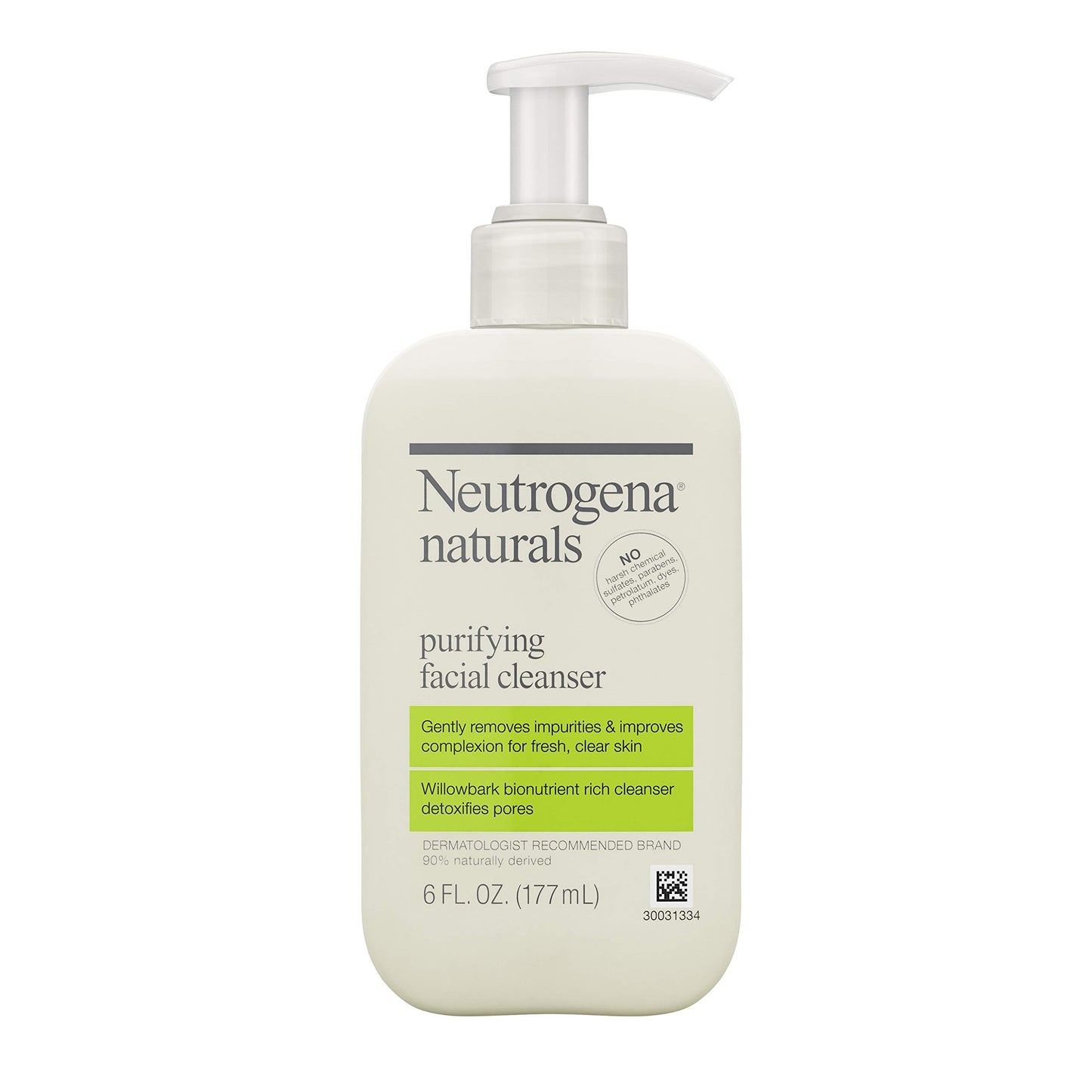 Neutrogena Naturals Purifying Daily Facial Cleanser with Natural Salicylic Acid from Willowbark Bionutrients, Hypoallergenic, Non-Comedogenic