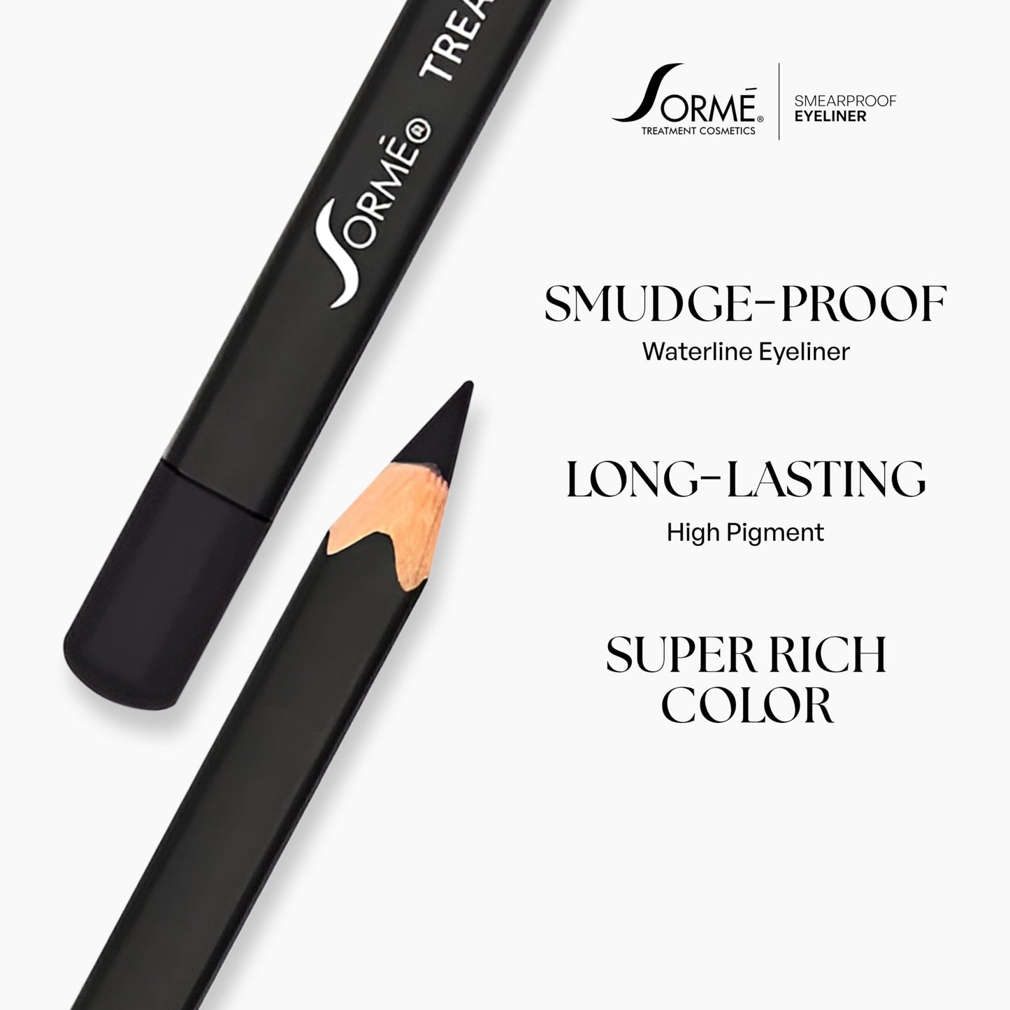 Sorme Treatment Cosmetics Smearproof Eyeliner 0.16oz | Long Lasting Black Waterproof Eyeliner Pencil | Smudge-Proof Waterline Eyeliner | Cruelty-Free…