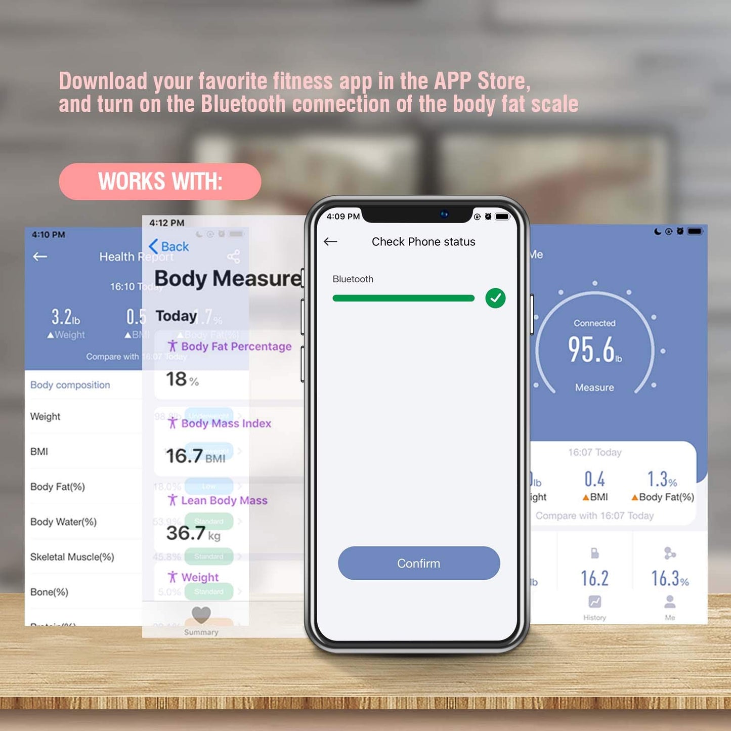 Uten Smart Scale for Body Weight, Digital Bathroom Weighing Wireless Scales with Body Fat and Water Weight for People, Bluetooth BMI Electronic Body…