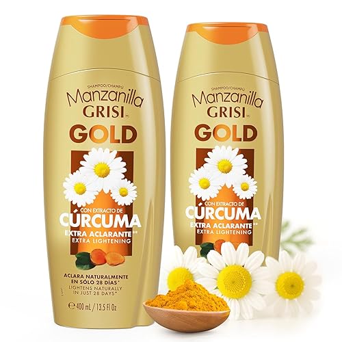 Grisi Manzanilla Gold Extra Lightening Shampoo with Chamomile Extract & Turmericfor Naturally Brighter, Soft & Luminous Hair | Extra Lightening