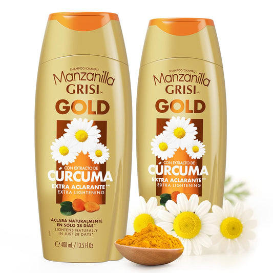 Grisi Manzanilla Gold Extra Lightening Shampoo with Chamomile Extract & Turmericfor Naturally Brighter, Soft & Luminous Hair | Extra Lightening