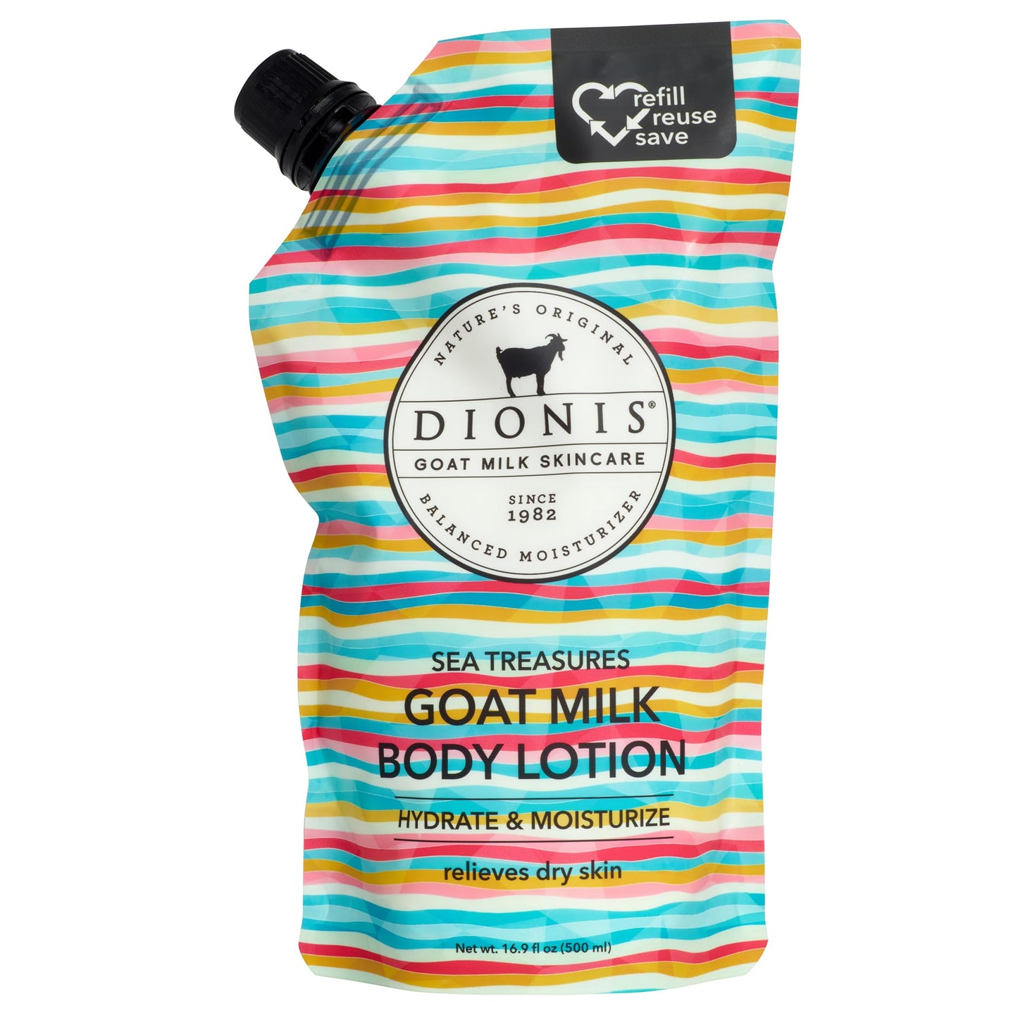 Dionis Sea Treasures Goat Milk Body Lotion Refill Pouch, 20 Fl Oz (Pack of 1)