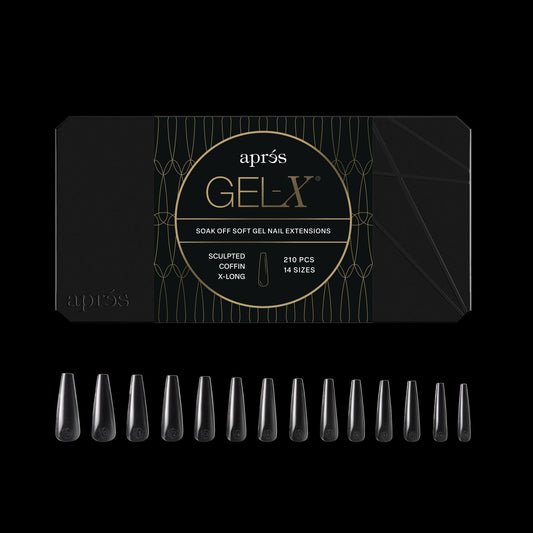 Apres Gel-X® Coffin Box of Nail Tips | 280 Gel-X Tips, Soft Tips, 14 Sizes 00-9 | Half-sizes Included (Sculpted Coffin Extra Long Box, 280 Count) Beauty & Personal Care APRÉS