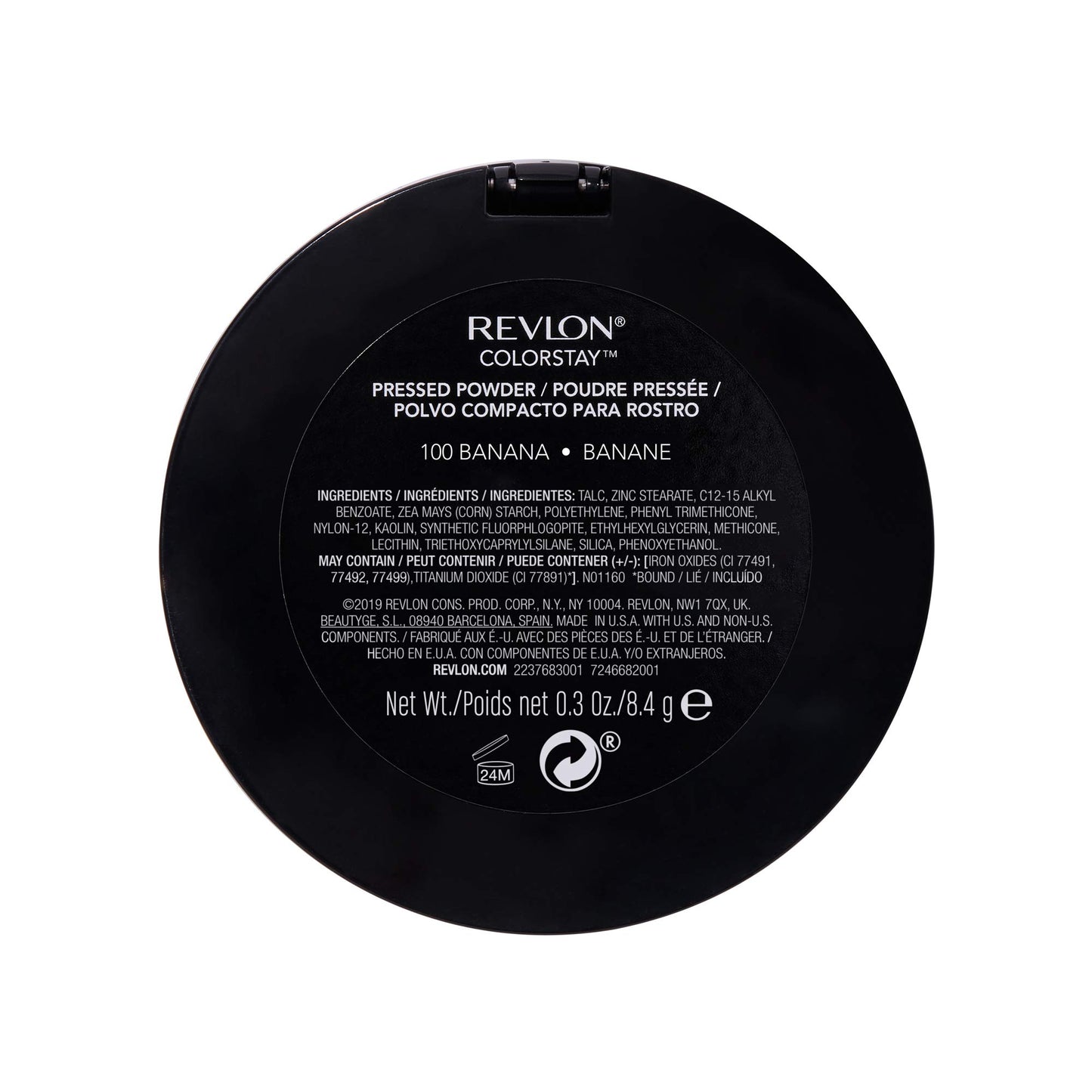 Revlon ColorStay Pressed Powder Face Makeup, Longwearing, Fragrance-Free, Noncomedogenic, 100 Banana, 0.3 oz
