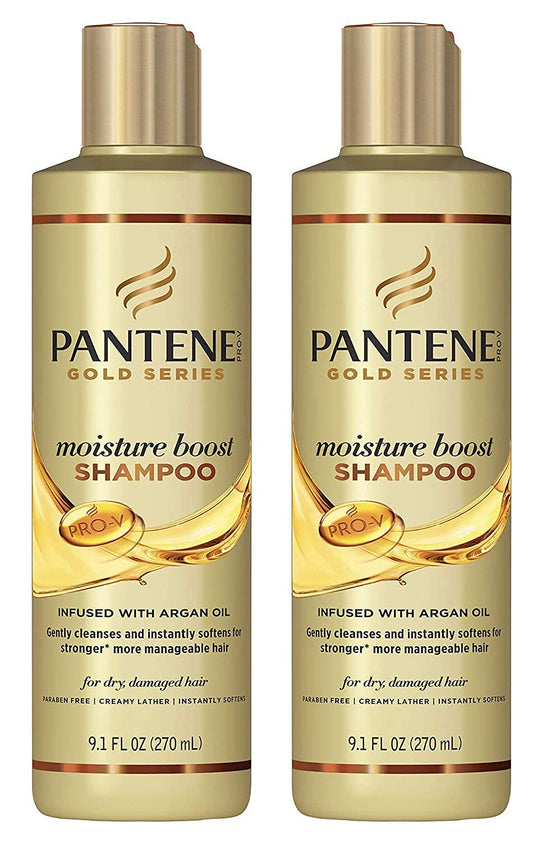 Pantene Gold Series Shampoo Moisture Boost 9.1 Ounce (Pack of 2)