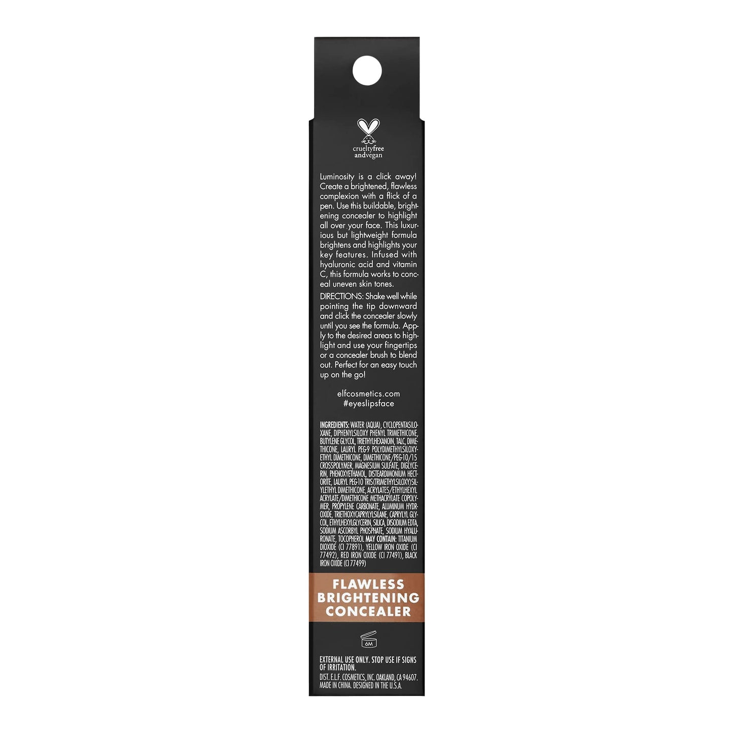 e.l.f. Flawless Brightening Concealer, Illuminating & Highlighting Face Makeup, Conceals Dark Under Eye Circles, Fair 10 C, 0.07 Fl Oz