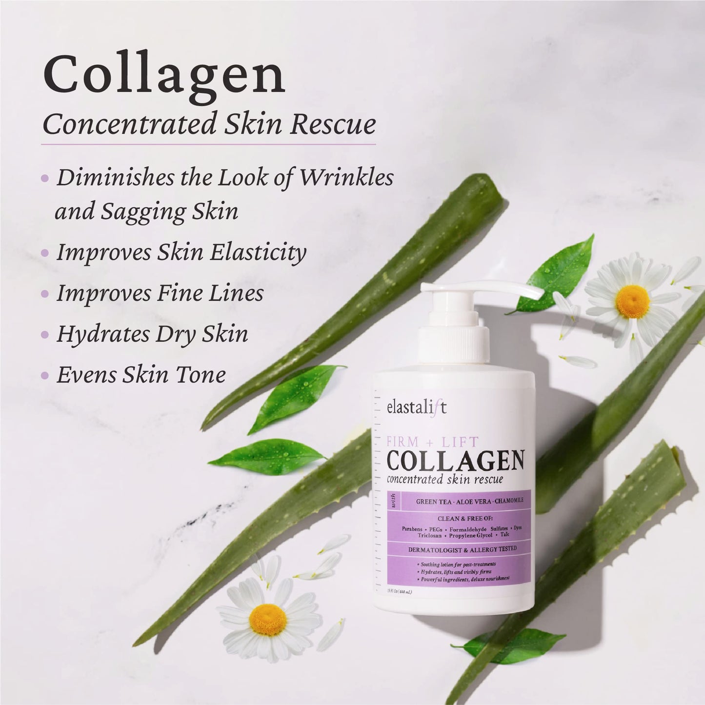 Elastalift Collagen Cream Fragrance Free Body Lotion & Face Moisturizer For Women & Men | Collagen Lotion | Skin Tightening Cream | Skin Firming +