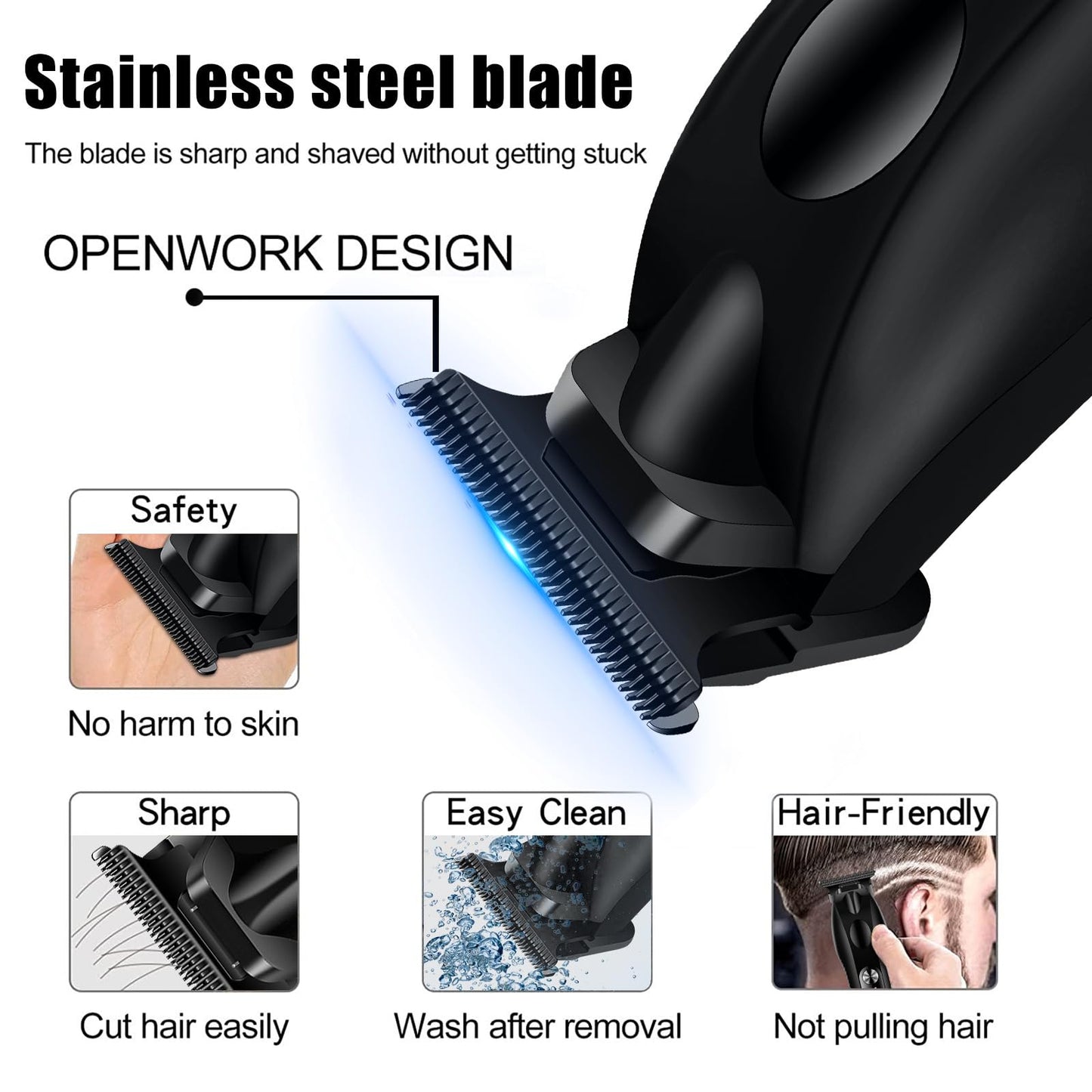 GLESVOWIO Professional Hair Clippers for Men Cordless Cutting Beard Trimmer with LED Display and 3 Limit Combs Rechargeable Electric Machine for Oil Beauty and Personal Care GLESVOWIO