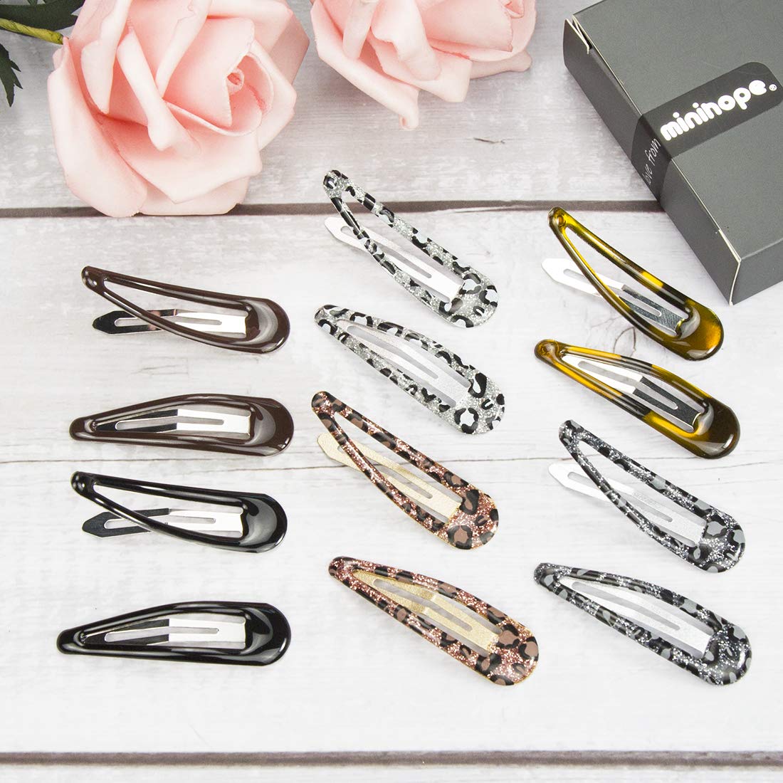 minihope Classics Contour Hair Clip for women, hair barrettes for Girls,keep loose hairs bangs and flyaways away from face.5cm,24 Count (Pack of 1)…