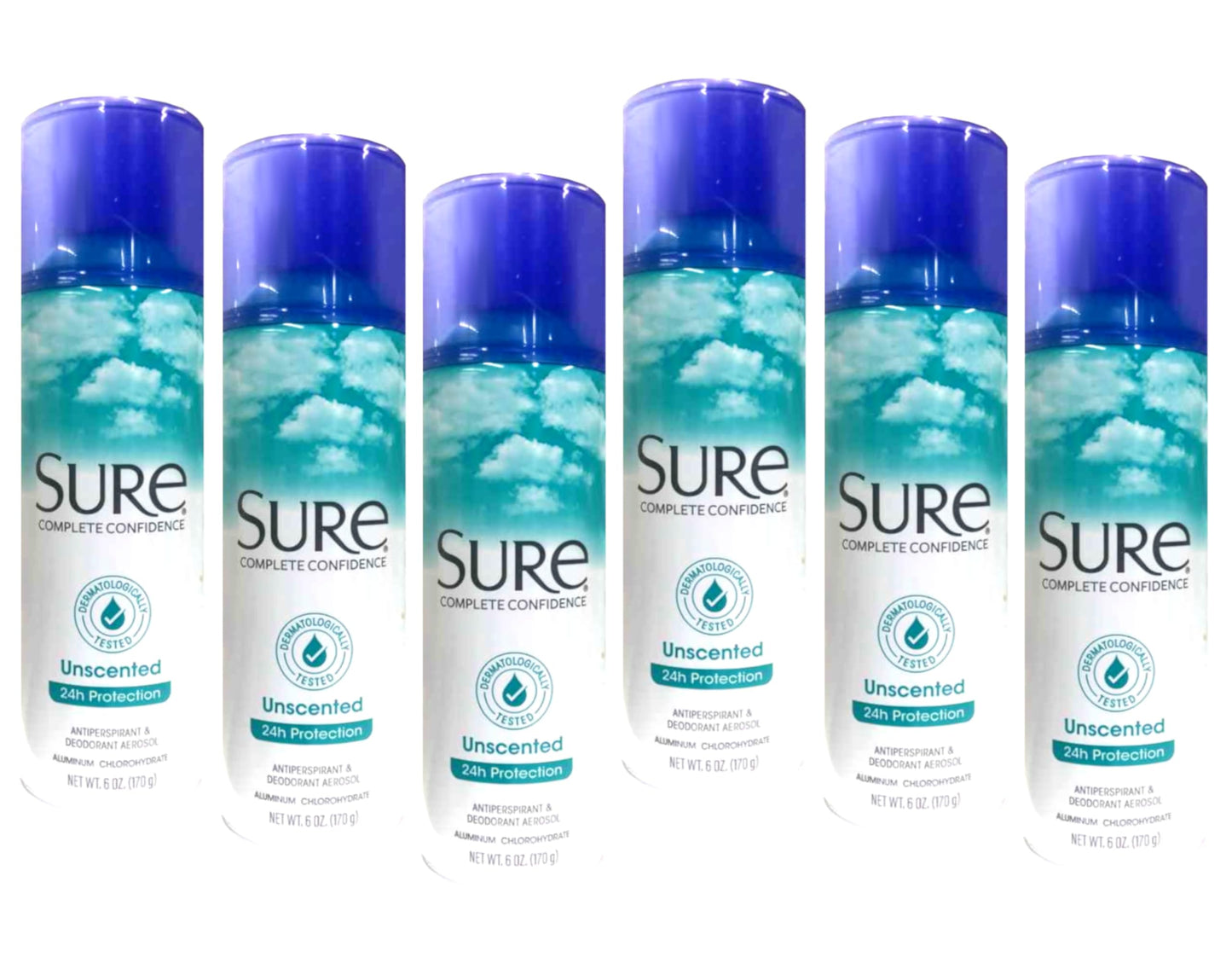 Sure Deodorant 6 Ounce Aerosol Unscented (177ml) (6 Pack) Beauty and Personal Care Sure