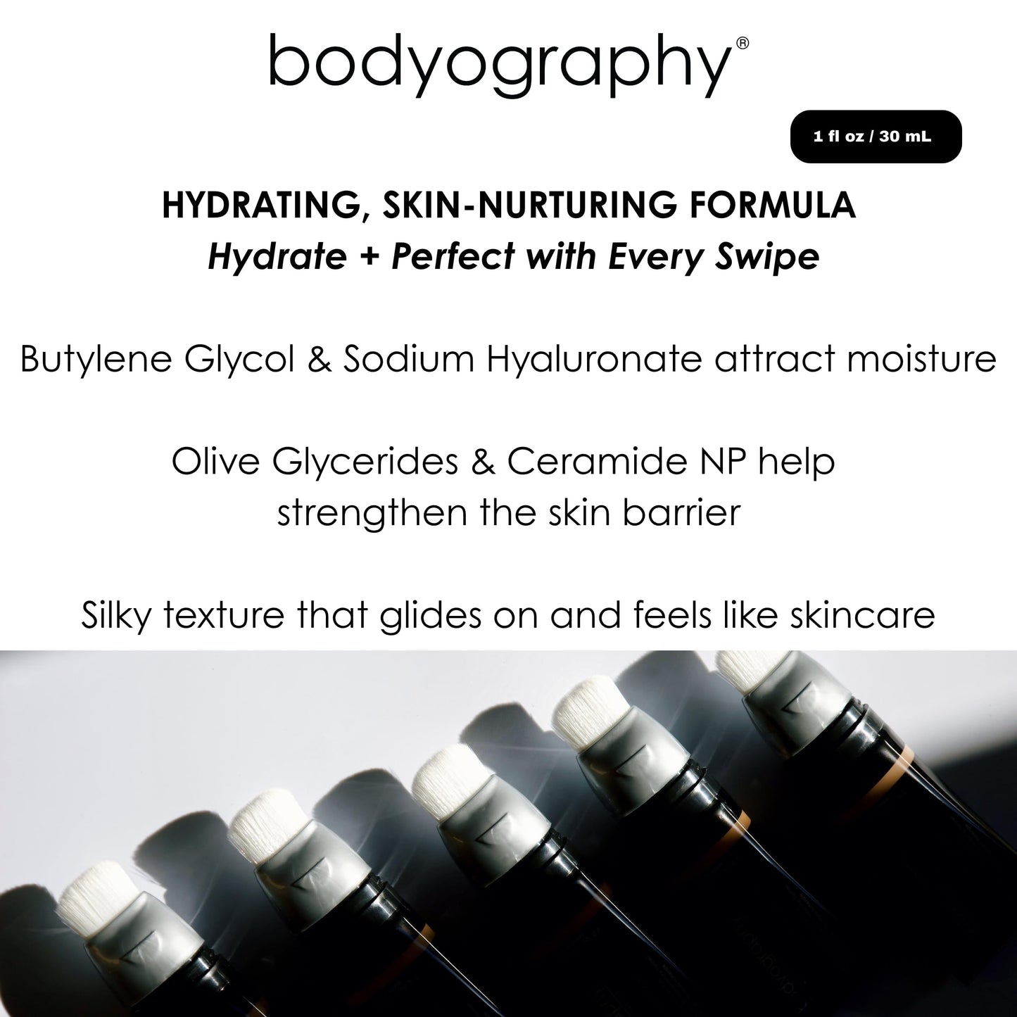 Bodyography Sun Defense Tinted Moisturizer, 1.5 oz | Lightweight SPF Tint with Hyaluronic Acid & Mineral Pigments | Hydrating, Vegan Sheer Coverage