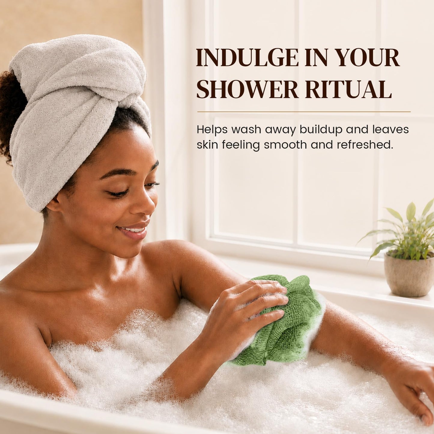 4 Pack African Net Sponge Authentic, Exfoliating Washcloth, Body & Back Scrubber, Better Alternative to Traditional Loofahs, Perfect for Daily Shower Beauty and Personal Care FUTRICREAT