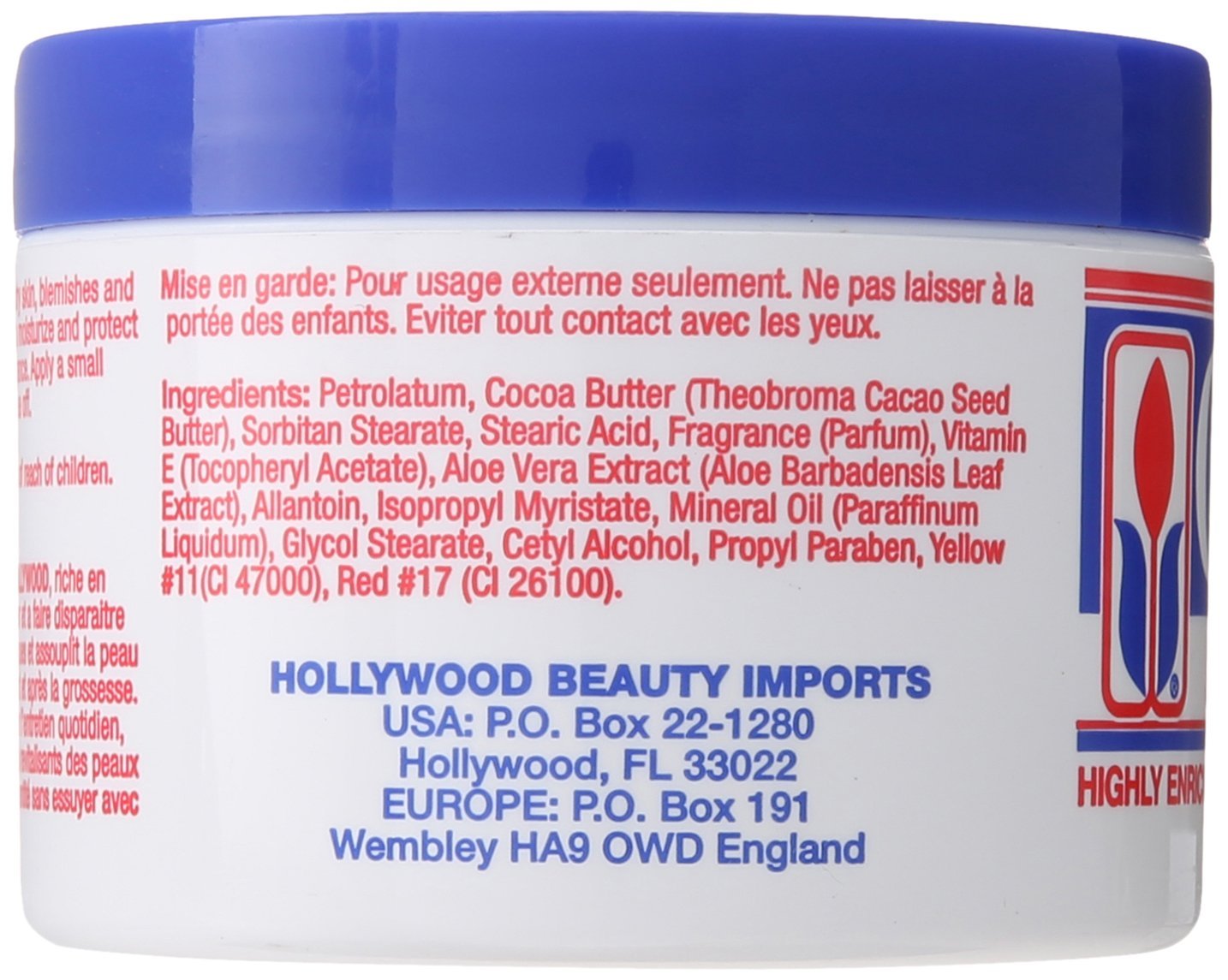 Hollywood Beauty Cocoa Butter With Vitamin- E 7.5 Ounce (221ml) (6 Pack)