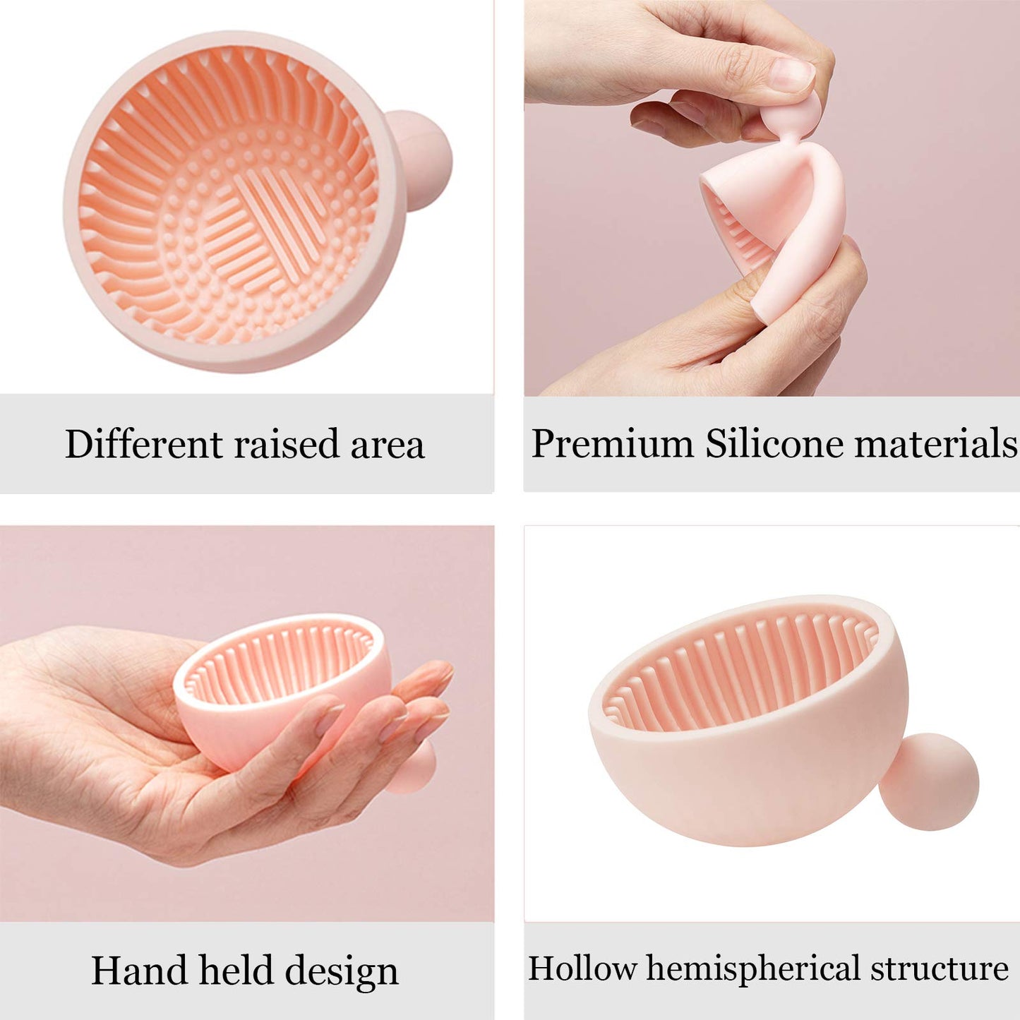 Makeup Brush Cleaner Mat?Silicone Make Up Cleaning Brush Scrubber bowl Portable Washing Tool Cosmetic Brush Cleaners for Gir?Easy Clean