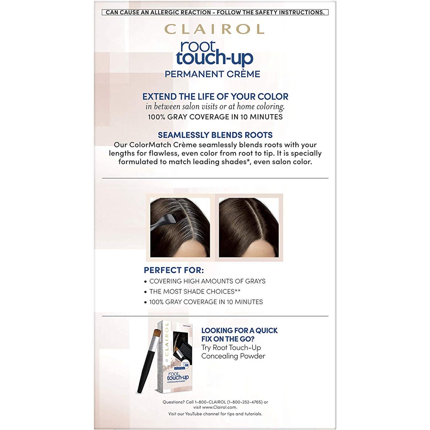 Clairol Permanent Root Touch-Up Kit, Dark Brown 4, 1 Application each (Value Pack of 8)