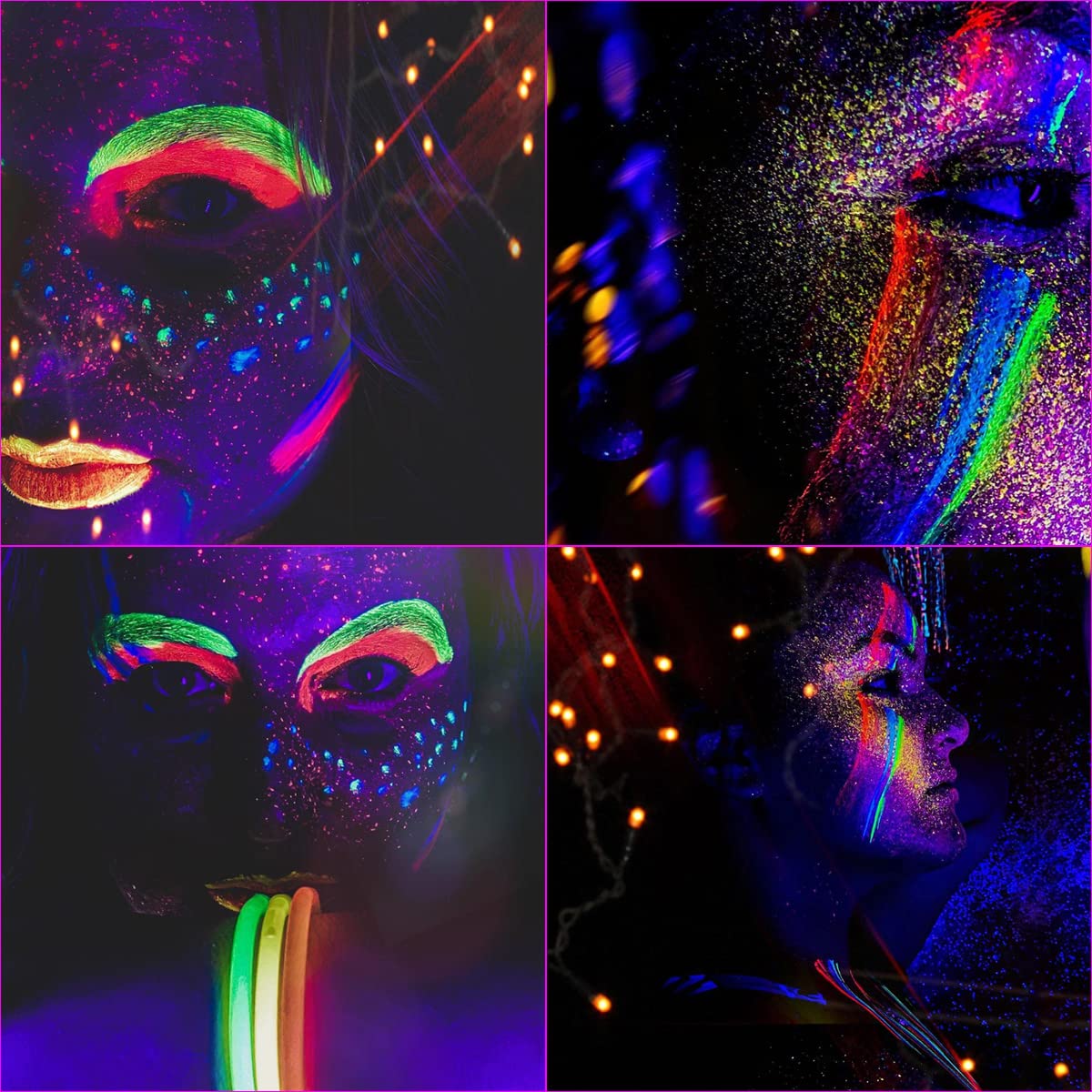 Bowitzki Face and Body Paint Split Cake 50g Body Painting Water Based Eyeliner Graphic Hydra Liner Makeup Glow Fluorescent Color Neon for Halloween
