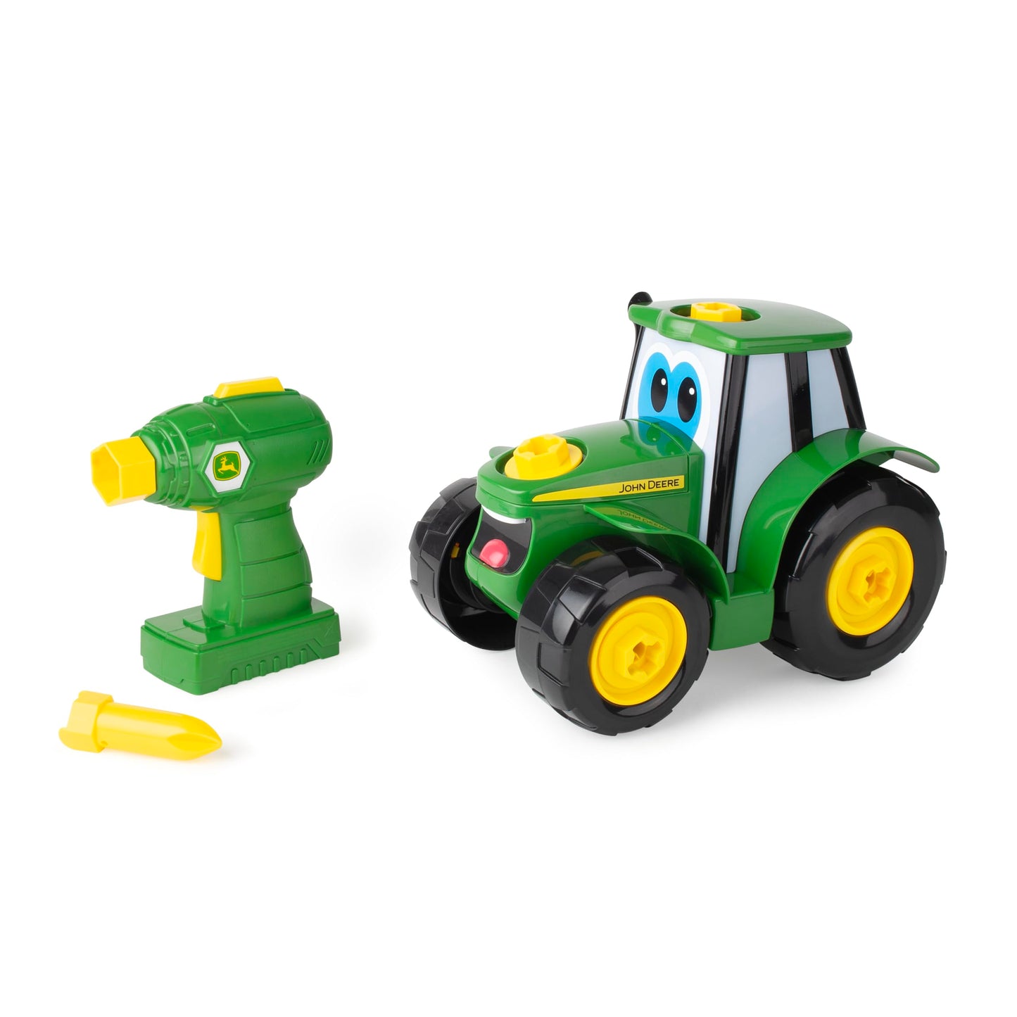 BUILD-A-BUDDY John Deere Tractor Toy and Toy Drill - Toddler STEM Take Apart Toys with 16 Individual Pieces and Kids Tools - Kids Building Toys Ages…