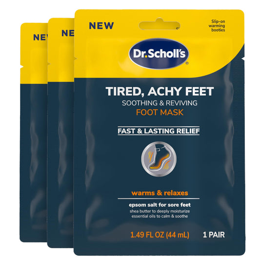Dr. Scholl's® Tired, Achy Feet Soothing & Reviving Foot Mask, 3 Pair, Warming Booties Beauty & Personal Care Dr. Scholl's
