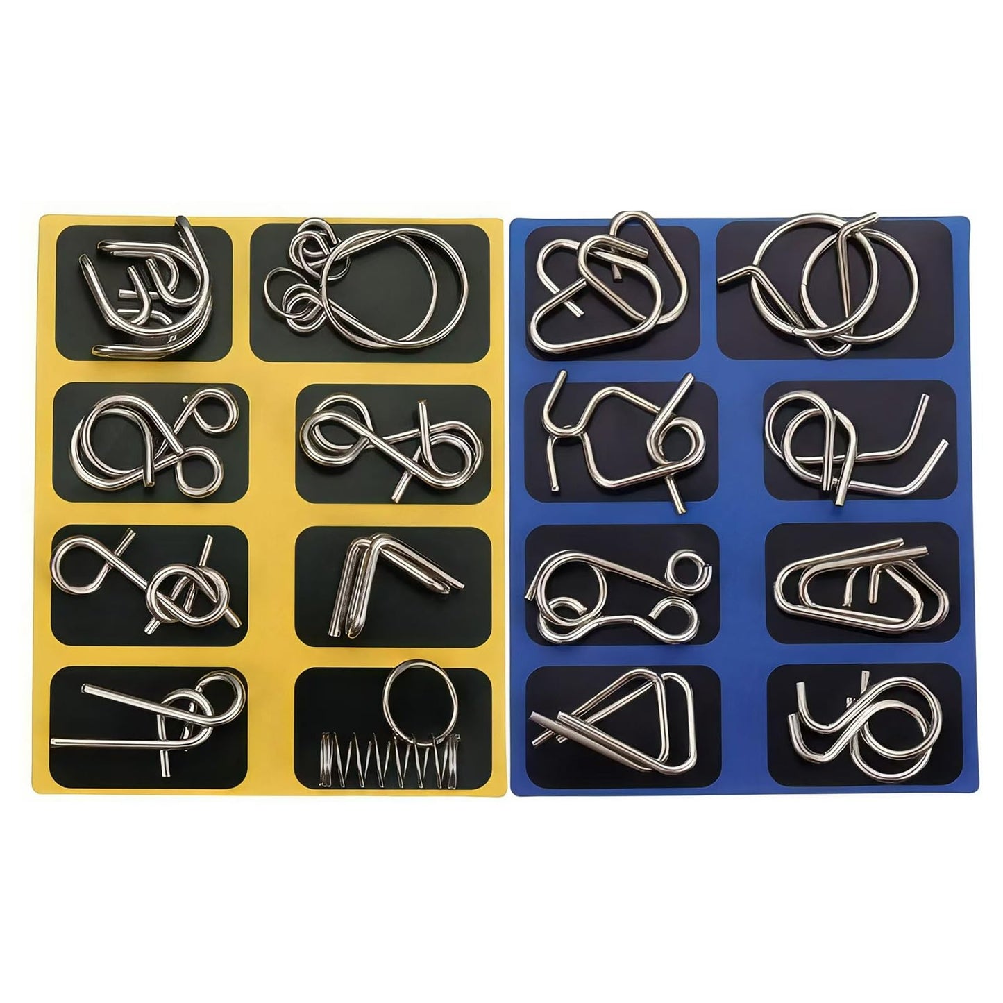 Metal Brain Teaser Puzzle Set – 32 Steel IQ Games with Pouch, Mind & Physics Puzzles for Adults, Kids & Teens, Challenge & Gift Idea