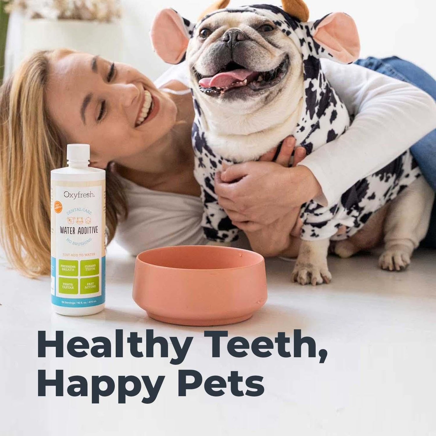 Oxyfresh Pet Dental Water Additive – Eliminates Bad Breath, Fights Plaque & Tartar – Vet Recommended for Dogs & Cats, 16 oz