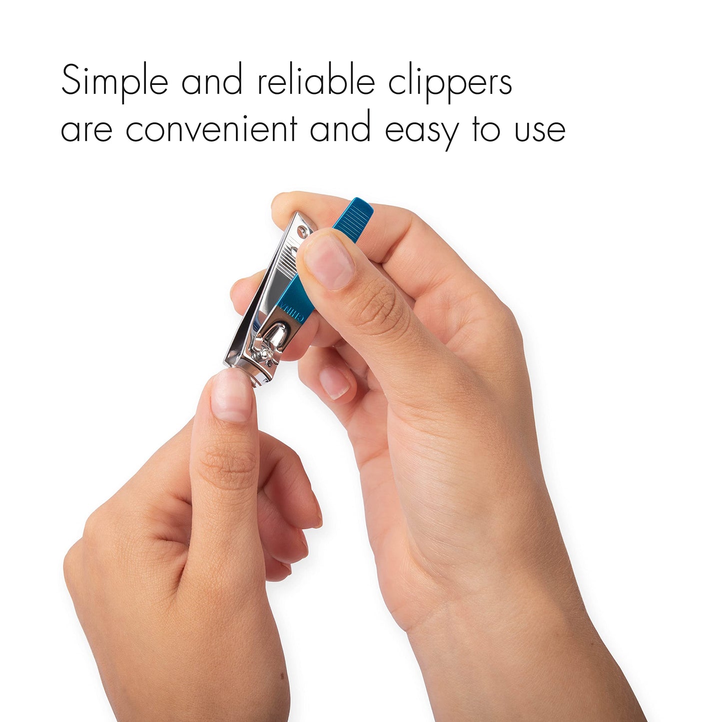 TRIM Azure Collection Clipper Set - Precision-Ground Cutting Edges for Clean, Even Cuts - Convenient and Easy to Use - Perfect for at-Home Manicures