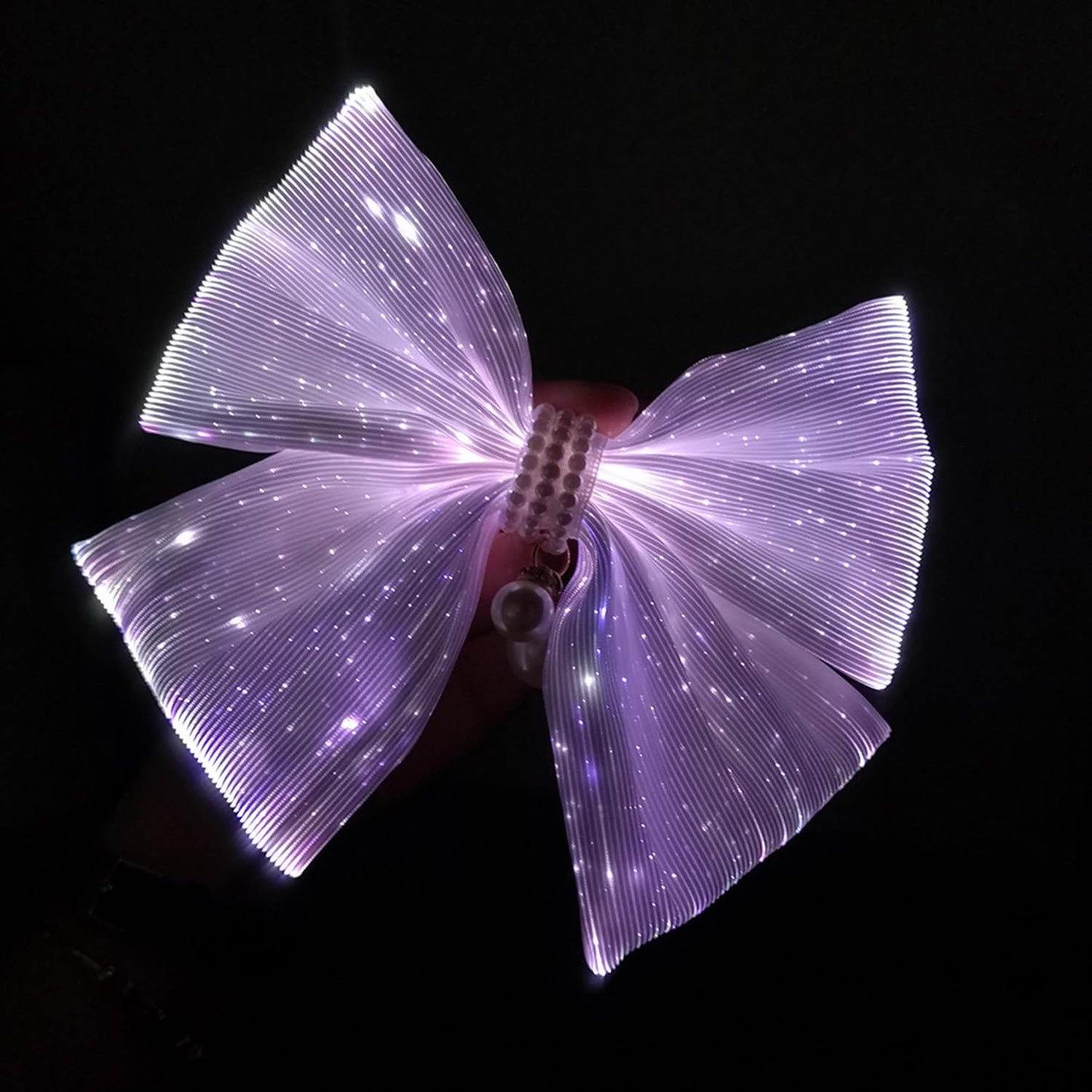 Lumisonata LED Light-Up Handmade Jumbo Bow-Knot Hair Clips - Satin Alligator Barrettes and Accessories for Women