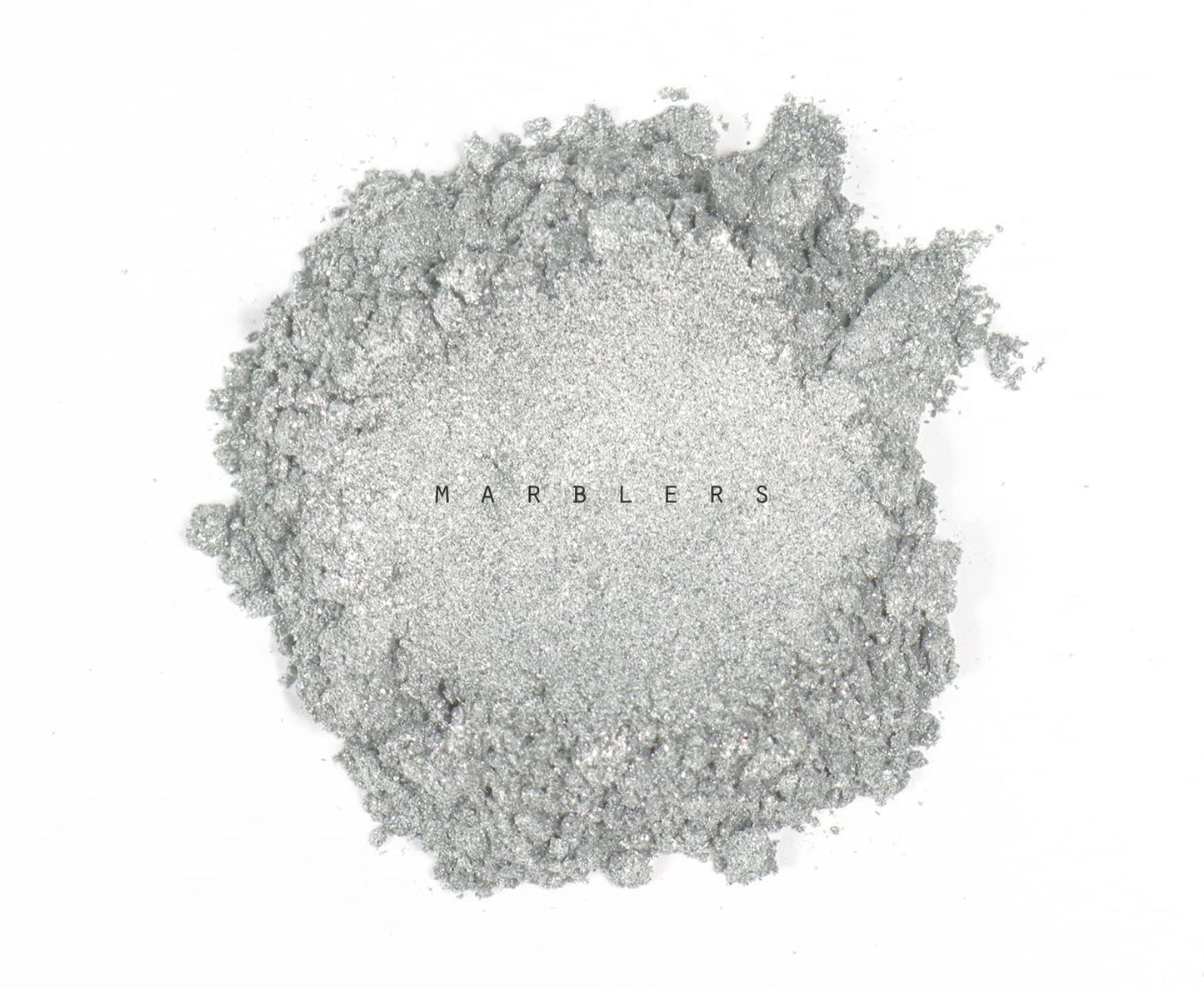 MARBLERS Chunky Natural Mica Powder [Silver Pearl] 0.11oz (3g) | Highly Pigmented | Non-Toxic, Vegan, Cruelty-Free | Eyeshadow, Body Butter, Nail
